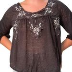 Free People  Embroidered Flowy Top - size small Photo 0