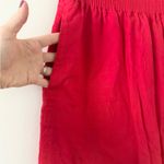 J.Crew Linen Cotton Blend Pull on Skirt with Scallop Edge in Red Size 8 Photo 2