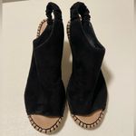 Charles David Charles women’s Black suede peep toe woven wedges “Nadja” — size 7.5 Photo 4