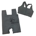 New ribbed leggings and sports bra set Gray Photo 0