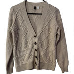 BDG Urban Outfitters  Chuncky Knit Button V Neck‎ Longsleeve Cream Sweater  XS Photo 0