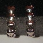 Vintage Silver Tone Dainty Half Hoop Heart Pierced Earrings Photo 0