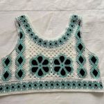 Papaya Blue green and white crochet crop top Photo 2