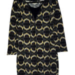 Aryeh Anthropologie Geometric 1/4 Zip Warmer Sweater Dress Tan Gray Black Medium Photo 0