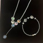 Pretty and colorful metal necklace and bracelet set Photo 2