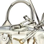 Chloé CHLOE Paddington Ivory Cream Satchel Crossbody Bag w Lock Key Removable Strap Photo 3