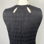 Milly Shift Dress Black Jacquard Textured Geometric Pattern Mod Cutout Womens 10 Photo 7