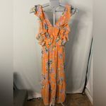 LC Lauren Conrad Lauren Conrad Orange Floral MIDI Dress‎ size small Photo 1