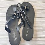 Studio S Womens Black Bow Jeweled Sandals Sz XL 9.5/10.5 Photo 1