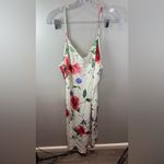 California Dynasty Vintage Floral Satin Robe and Sleep Dress Combo Size Large White Photo 2