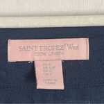 Saint Tropez West  | Navy Blue Linen Tunic Top Sz S Photo 3