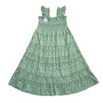 NWT Hill House Ellie Nap in Green Jacquard Print Smocked Midi Dress XL Photo 2