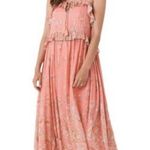 Spell & The Gypsy Collective Size L//Spell & The Gypsy Hendrix Boho Pink & Metallic Strappy Maxi Dress Photo 1