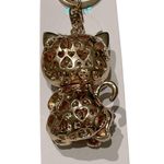RHINESTONE NOVELTY CAT TASSEL BAG CHARM KEYCHAIN Gold Photo 1