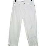 7 For All Mankind White Cotton Blend Straight-Leg Cuffed Hems Pants Size 29 Photo 3