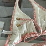 Helen Jon Women's Size M Bikini Mosaic Coral Triangle Top with Gold Hardware Orange Size M Photo 7