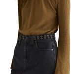 Madewell  Rigid Denim A-line Skirt black mini grommet Photo 4