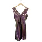 Frederick's of Hollywood Vintage Frederick’s of Hollywood Metallic Mini Dress Size Large Purple Oilslick Photo 7
