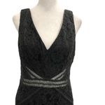 Lulus  Embroidered Floral Lace Mermaid Maxi Dress Gown Black size Medium Photo 4