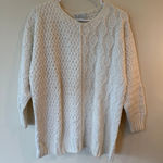 The Limited VTG Hand Knit Sweater Womens Medium Cream Ramie Cable Chunky Winter Photo 0