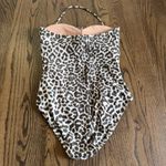 J.Crew Womens Ruched One Piece Swim Suit Gemma Bandeau Leopard Halter Size 12 Photo 1