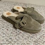 DOLCE VITA Suede Astor Plush Flats Mule Olive Green Photo 2