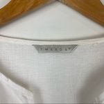 Tweeds Linen White Eyelet Blouse Top Sz Medium Boho Coastal Grandma Photo 4