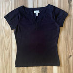 Laura Leigh Vintage Crotchet Black Women’s Top Size M Photo 0