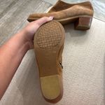 Michelle D Brown Suede Leather Ankle Boots with Stacked Heels, Size 8.5M Photo 3