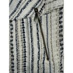 Chico's Textured Knit Zipper Front Jacket Women Large Ivory Career Striped Tweed Photo 12