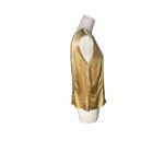 Vintage Alexandria 100% Silk Gold Sleeveless Blouse Size 12 Quiet Luxury Photo 2