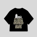 Love Tribe NWT Leopard Print Snoopy Cropped Short Sleeve Tee Photo 4