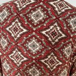 H&M  Red Maroon White Printed Vneck Long Sleeve Dress Size 8 Photo 4