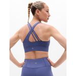 Athleta S Train Free High Neck Longline Sport Bra Dusk BLUE Small Cup A-C Photo 1