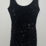 Mable Black Sequin Mini Dress Sleeveless Sheath Women’s M Medium Photo 4