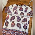 Tory Burch Dapper Paisley Print T-Shirt White Size S Short Sleeve Pima Cotton Photo 7