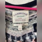 Cambridge Dry Goods navy white pink wool blend fair isle knit cardigan; size L Size L Photo 3