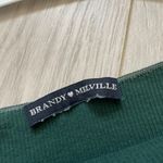 Brandy Melville Ribbed Off the Shoulder Long Sleeve Shirt Green (One Size) crop Photo 1