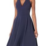 Dress the Population NEW  Catalina Plunging V-Neck Dress, Midnight Blue Size L Photo 9
