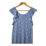 Loft  Floral‎ Ruffle Sleeve Dress Blue White Sleeveless Summer Women Size Small Photo 4