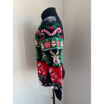 HOLIDAY Sweater Womens Sz Small Black Turtleneck Novelty Reindeer Ornament Photo 3