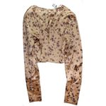 ZARA  satin effect floral long sleeve crop top M Photo 2