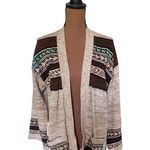 Vintage Kenny Classics Women's Multicolor Patterned Cardigan Brown Size 18 Photo 0