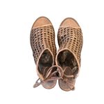 Musse & Cloud  Aimy Dress Caged Peep Toe Woven Sandal Sz. 41/10-10.5 Tan Lace Up Photo 1