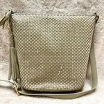 YSL RARE Vintage Woven Taupe Shoulder Bag Full Inclusion Photo 3