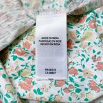 Lucky Brand Top Ivory Peach Floral Cap Sleeve Cottagecore Camp Shirt Size Small Photo 4