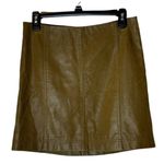 Free People ‎ Skirt Women 6 Brown Olive Modern Femme Vegan Leather A Line Mini Photo 1