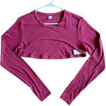 Old Navy  Ultralite Ribbed Cropped Long Sleeved Activewear Shirt Top Large NEW Photo 0