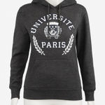 Université‎ Paris Gray Hoodie Unisex Medium College Streetwear Y2K Alam Fashion Photo 0