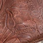 American Leather Co Dayton Crossbody Brandy Tooled Bag Brown Photo 5